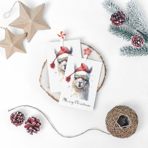 Carte De Vacances En Aluminium Joli Noël Alpaca, coutume