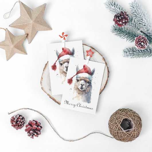 Carte De Vacances En Aluminium Joli Noël Alpaca, coutume