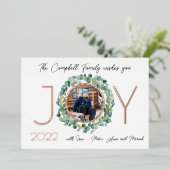 Carte de vacances en aluminium JOY recto-verso ave (Debout devant)