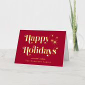 Carte De Vacances En Aluminium Joyeuses fêtes Noël rouge (Recto)