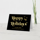 Carte De Vacances En Aluminium Joyeuses fêtes Noir Noël (Recto)