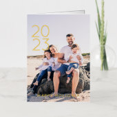 Carte De Vacances En Aluminium Joyeux Joyeux Jour de l'An 8 Photo repliée (Recto)