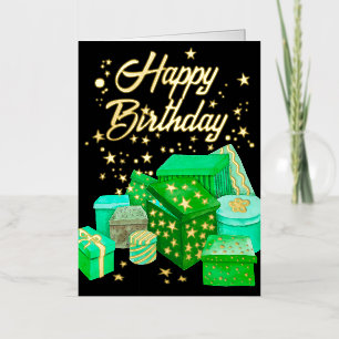 Carte De Vacances En Aluminium Logo Peint à la Main Vert Cadeaux Entreprise Anniv