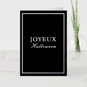 Carte De Vacances En Aluminium Macaron Français Joyeux Halloween Noir