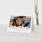 Carte De Vacances En Aluminium Marié & Joyeux Mariage Photo Real (Recto)