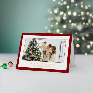Carte De Vacances En Aluminium Miniature rouge photo Noël élégant