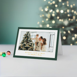 Carte De Vacances En Aluminium Miniature verte photo Noël élégant