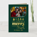 Carte De Vacances En Aluminium Nature Luxe Main tirée Joyeux Noël Photo<br><div class="desc">Envoyez une joie festive avec cette vraie carte photo de Noël en papier peint avec un dessin fantaisiste "Joyeux Noël" dessiné à la main. L'élégant papier métallique brille contre un arrière - plan audacieux, associé à vos photos de vacances préférées pour un look moderne et cosy. Une façon élégante de...</div>