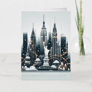 Carte De Vacances En Aluminium New York Holiday Elegance - Noël personnalisable