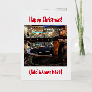 Carte De Vacances En Aluminium Noël à thème Narrowboat