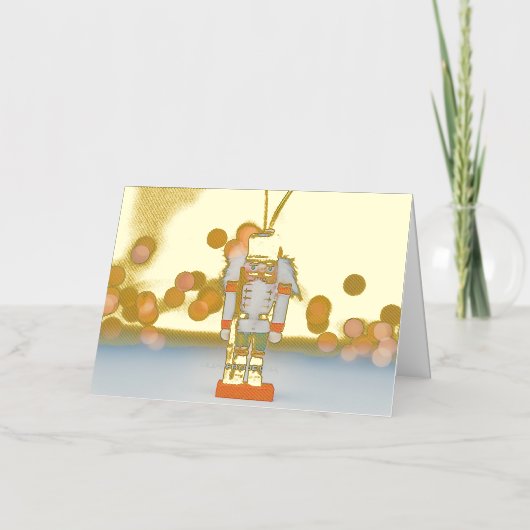 Carte De Vacances En Aluminium Noël SlipperyJoe nutcracker figurine ornement (Recto)