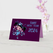 CARTE DE VACANCES EN ALUMINIUM NOUVELLE ANNÉE 2024 (Orchidée)