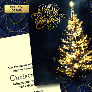 Carte De Vacances En Aluminium Nuit de Noël Sky Lit Tree