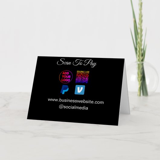 Carte De Vacances En Aluminium numériser pour payer ajouter logo code q r paypal (Recto)