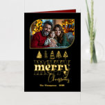 Carte De Vacances En Aluminium Photo classique de Noël à main levée Joyeux<br><div class="desc">Envoyez une joie festive avec cette vraie carte photo de Noël en papier peint avec un dessin fantaisiste "Joyeux Noël" dessiné à la main. L'élégant papier métallique brille contre un arrière - plan audacieux, associé à vos photos de vacances préférées pour un look moderne et cosy. Une façon élégante de...</div>
