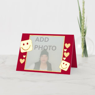 Carte De Vacances En Aluminium Photo Personalized Hearts Smiles Gold Foil Card