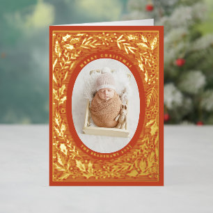 Carte De Vacances En Aluminium Pin traditionnel et photo Holly