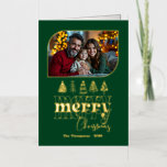 Carte De Vacances En Aluminium Regal Festive Main tirée Joyeux Noël Photo<br><div class="desc">Envoyez une joie festive avec cette vraie carte photo de Noël en papier peint avec un dessin fantaisiste "Joyeux Noël" dessiné à la main. L'élégant papier métallique brille contre un arrière - plan audacieux, associé à vos photos de vacances préférées pour un look moderne et cosy. Une façon élégante de...</div>