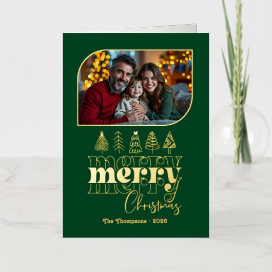 Carte De Vacances En Aluminium Regal Festive Main tirée Joyeux Noël Photo (Recto)