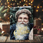 Carte De Vacances En Aluminium Retro Christmas Card Joyeux Noël Vintage<br><div class="desc">Donnez un peu de nostalgie avec cette charmante carte de Noël de style vintage ornée d'un Père Noël vintage et joyeux. Les cartes de Noël rétro sont tendance parce qu'une bonne joie ne va jamais hors de style! Ramenez des souvenirs heureux de Noël d'enfance avec des cartes de Noël vintages...</div>