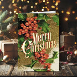 Carte De Vacances En Aluminium Retro Christmas Card Joyeux Noël Vintage<br><div class="desc">Donnez un peu de nostalgie avec cette charmante carte de Noël de style vintage ornée d'un Père Noël vintage et joyeux. Les cartes de Noël rétro sont tendance parce qu'une bonne joie ne va jamais hors de style! Ramenez des souvenirs heureux de Noël d'enfance avec des cartes de Noël vintages...</div>