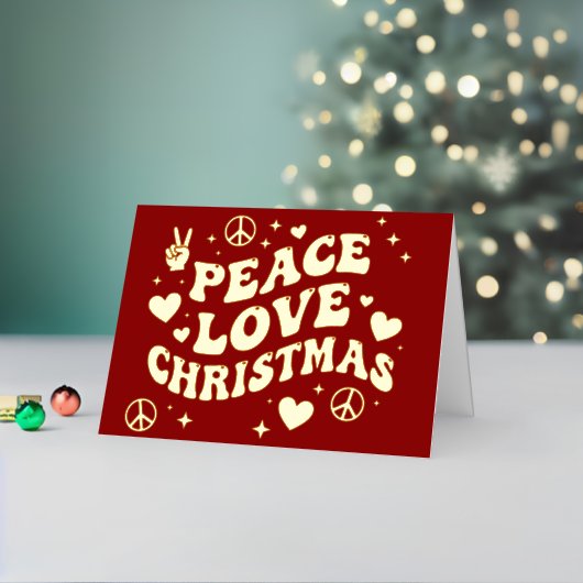 Carte De Vacances En Aluminium Retro Groovy Peace Love Christmas (Vacances In Situ 2)