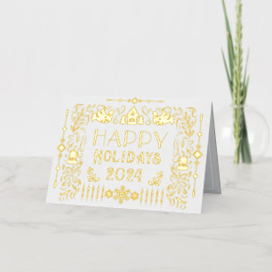 Carte De Vacances En Aluminium Scandinave Joyeuses Fêtes Année Blanche
