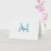 Carte De Vacances En Aluminium simple ajout de nom monogramme rose rouge jeton (Orchidée)