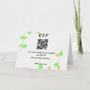 Carte De Vacances En Aluminium Site web de mariage rsvp q r code ajouter nom text