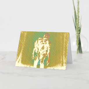 Carte De Vacances En Aluminium SlipperyJoe terrifiante figure de zombie isolée om