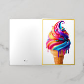 Carte De Vacances En Aluminium SlipperyJoe's vibrante crème glacée cone classique (Mise à l'extérieur)