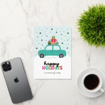 Voitures Joyeuses Fêtes avec Cadeaux de Noël en Bl