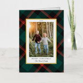 Carte De Vacances En Aluminium Vrai Foil Rouge Vert Plat Noël (Recto)