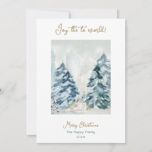 Carte de vacances en aquarelle de Noël Forest Merr (Devant)