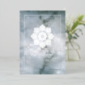 Carte de vacances en argent en marbre Eid Mubarak (Debout devant)