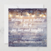 Carte de vacances en bois rustique (Dos)