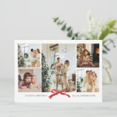 Carte de vacances en collage photo avec un nœud ro (Debout devant)