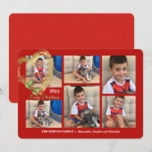 Carte de vacances en collage photo Rouge Six (Devant / Derrière)