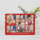 Carte de vacances en collage photo Rouge Six (Debout devant)