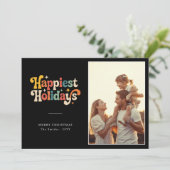 Carte de vacances en couleurs rétro pour photo de  (Debout devant)