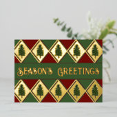 Carte de vacances en feuille d'aluminium et arbres (Debout devant)