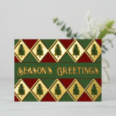 Carte de vacances en feuille d'aluminium et pins H (Debout devant)