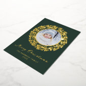 Carte de vacances en feuille d'or vert (Rotation)