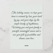 Carte de vacances en feuille métallique (Verso)