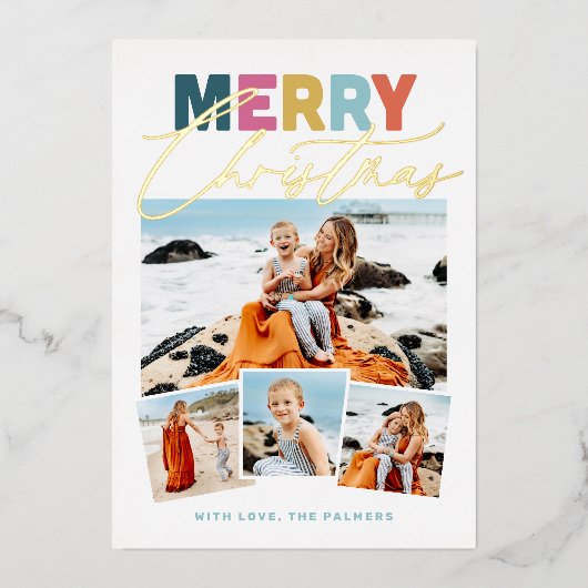 Carte de vacances en feuille métallique « Script C (Recto)