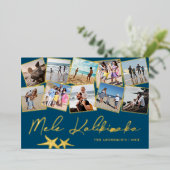 Carte de vacances en feuille métallisée Mele Kalik (Debout devant)