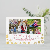 Carte de vacances en feuille métallisée multi-phot (Debout devant)