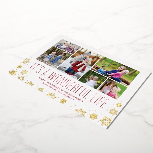 Carte de vacances en feuille multi-photo "C'est un (Rotation)