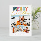 Carte de vacances en foil "Joyeux Noël" Collage de (Debout devant)