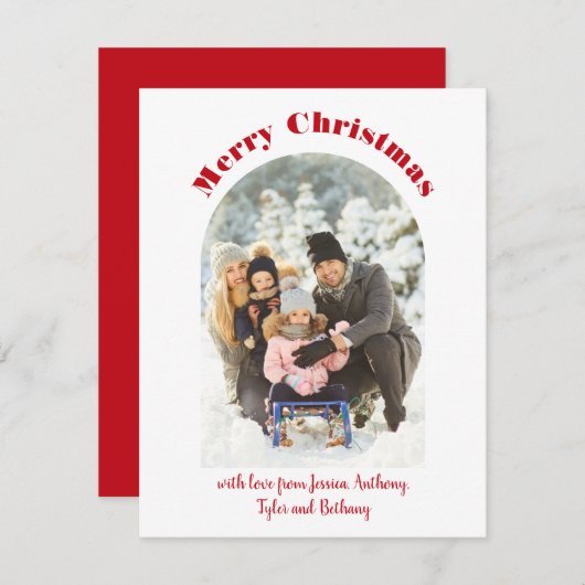 Carte de vacances en forme d'arc (Devant / Derrière)